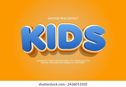 efecto de estilo de texto infantil editable 3d