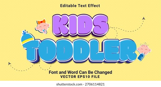 3d editable kids toddler text effect templates.typhography logo