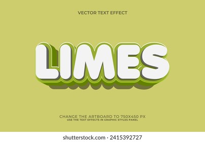 3d editable limes text style effect