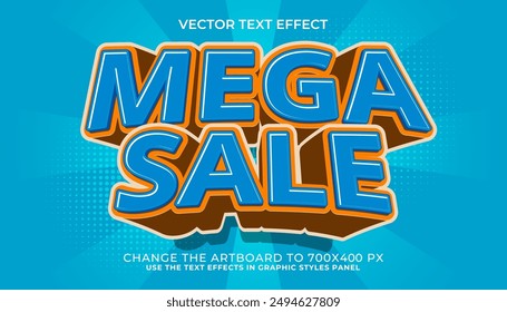 3d editable mega sale text effect, promotion style text effect template