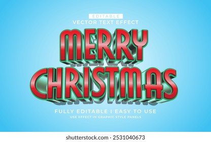 3d editable merry chirstmas text effect style