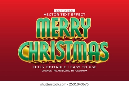 3d editable merry chirstmas text effect style