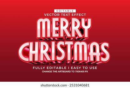 3d editable merry chirstmas text effect style