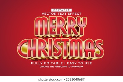 3d editable merry chirstmas text effect style