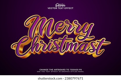 3d editable merry christmas text effect style