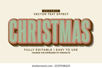 3d editable merry christmas text effect font style