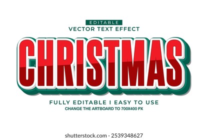 3d editable merry christmas text effect font style