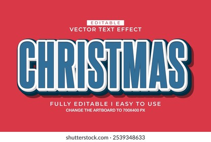 3d editable merry christmas text effect font style
