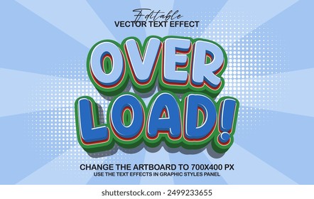 3d editable over load text effect, comic style text effect template
