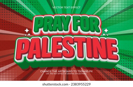 3.d rezo editable por estilo de efecto de texto palestino