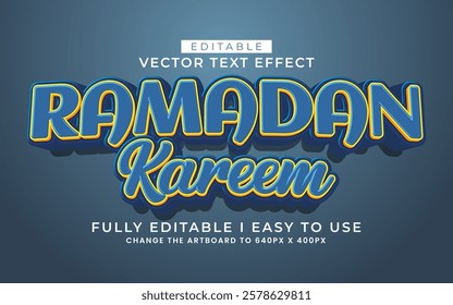 3d editable ramadan kareem text effect typography style template