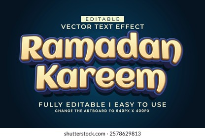 3d editable ramadan kareem text effect typography style template