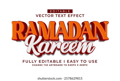 3d editable ramadan kareem text effect typography style template