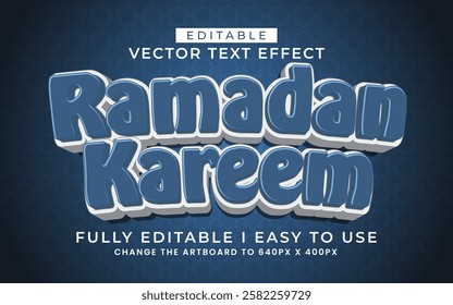 3d editable ramadan kareem text effect typography style template