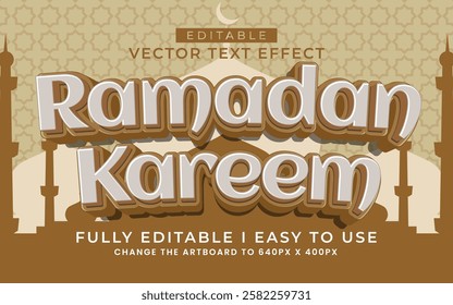 3d editable ramadan kareem text effect typography style template