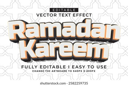 3d editable ramadan kareem text effect typography style template
