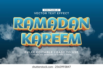 3d editable ramadan text effect typography style template