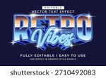 3d editable retro vibes text effect typography style template