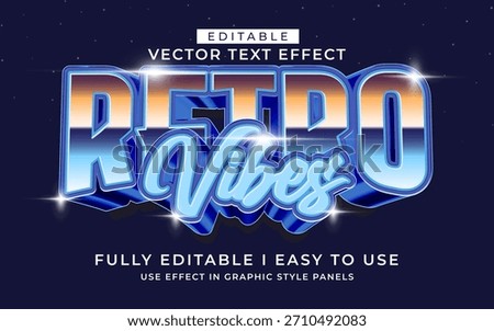 3d editable retro vibes text effect typography style template
