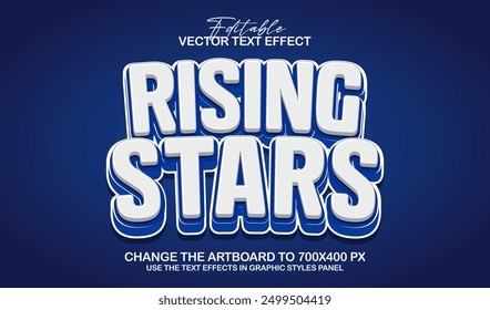 3d editable rising stars text effect, comic style text effect graphic style template