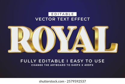 3d editable royal gold text effect typography style template