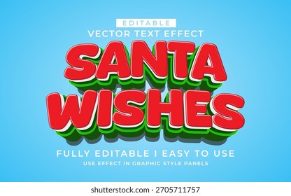 3d bearbeitbare Weihnachtswünsche Text Effekt Typografie Stil Vorlage