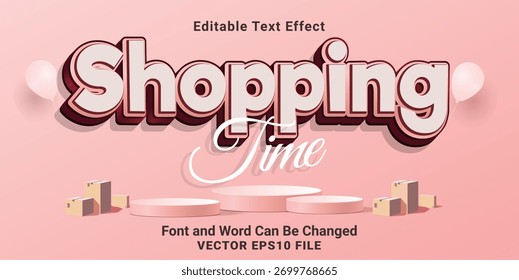 Efecto de texto en minúsculas de compras editable en 3D