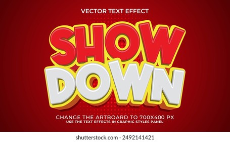 3d editable show down text effect, comic style text effect template