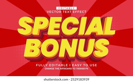 Estilo de efeito de texto de bônus especial editável 3d