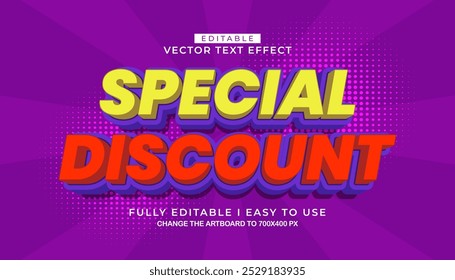 3d editable special discount text effect style