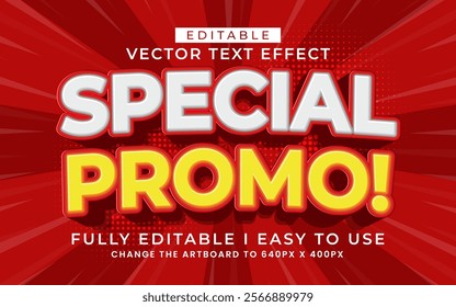 3d editable special promo text effect typography style template