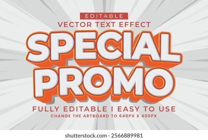 3d editable special promo text effect typography style template