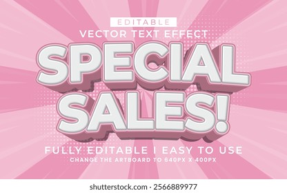 3d editable special sales text effect typography style template