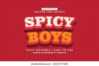 3d editable spicy boy text effect style template