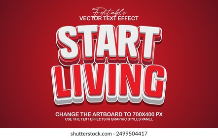 3d editable start living text effect, comic style text effect graphic style template