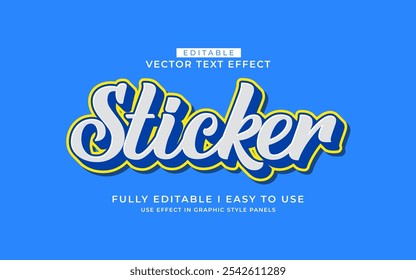 3d editable sticker text effect style