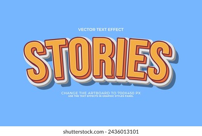 3d editable stories text style effect