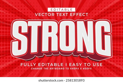 3d editable strong text effect typography style template