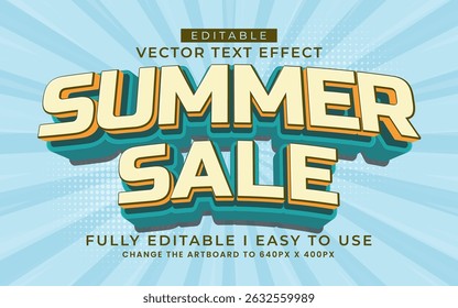 3d editable summer sale text effect typography style template