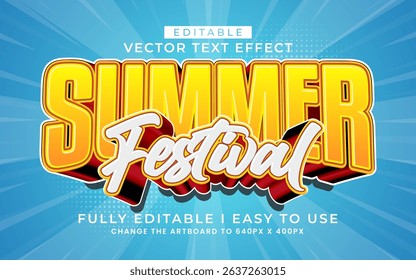 3d editable summer text effect typography style template