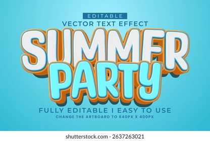 3d editable summer text effect typography style template