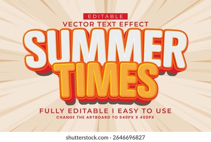 3d editable summer text effect typography style template