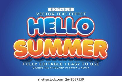 3d editable summer text effect typography style template