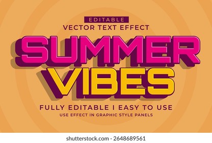 3d editable summer text effect typography style template