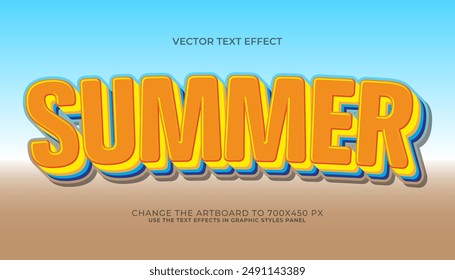 3d editable summer text effect,cute style text effect