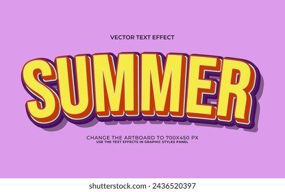 3d editable summer text style effect