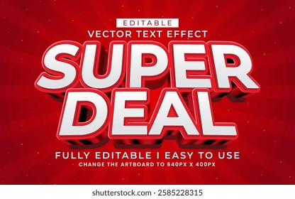 3d editable super deal text effect typography style template