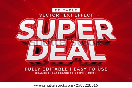 3d editable super deal text effect typography style template