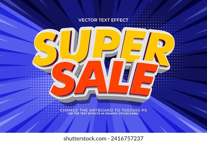 3d editable super sale text style effect