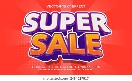 3d editable super sale text effect, promotion style text effect template